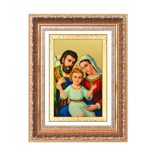 Holy Family | Sacred Wall Mount Photo Frame in 24K Gold Plated Foil