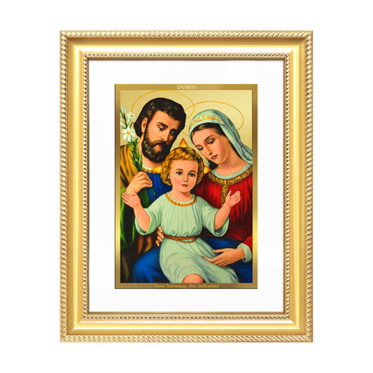 Holy Family | Sacred Wall Mount Photo Frame in 24K Gold Plated Foil