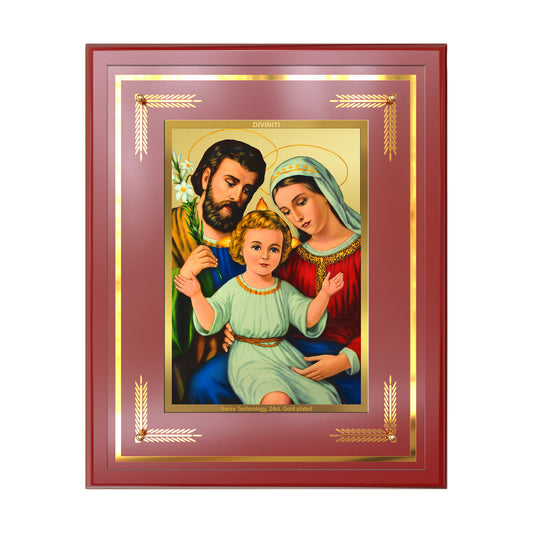 Holy Family | Sacred Wall Mount Photo Frame in 24K Gold Plated Foil