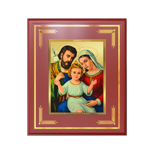 Holy Family | Sacred Wall Mount Photo Frame in 24K Gold Plated Foil