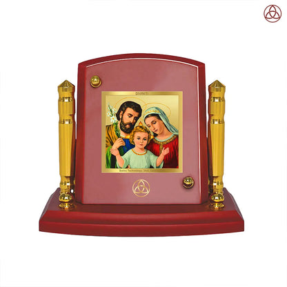 Holy Family | Sacred Symbol of Love, Faith & Unity Car Dashboard Frame in 24K Gold Plated Foil