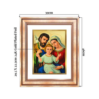 Holy Family | Sacred Wall Mount Photo Frame in 24K Gold Plated Foil