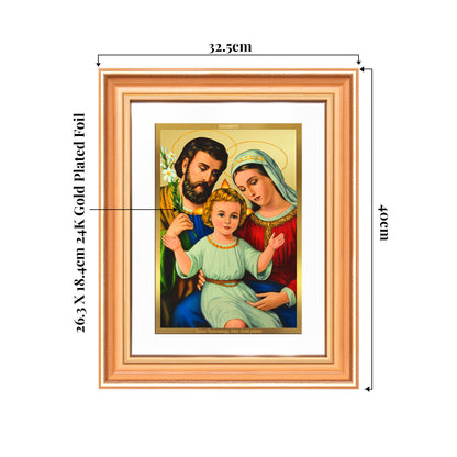 Holy Family | Sacred Wall Mount Photo Frame in 24K Gold Plated Foil