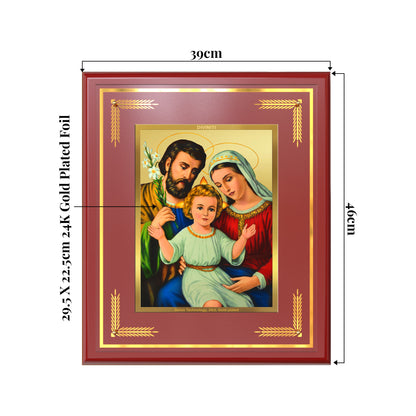 Holy Family | Sacred Wall Mount Photo Frame in 24K Gold Plated Foil
