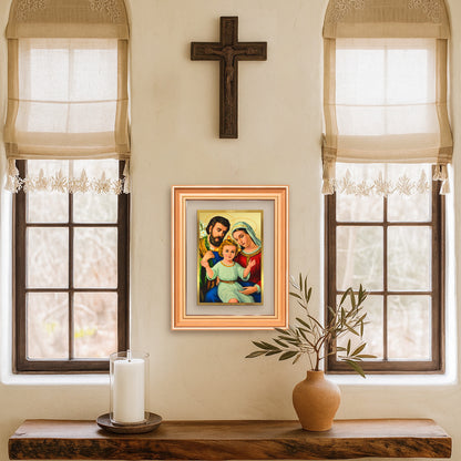 Holy Family | Sacred Wall Mount Photo Frame in 24K Gold Plated Foil