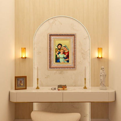 Holy Family | Sacred Wall Mount Photo Frame in 24K Gold Plated Foil