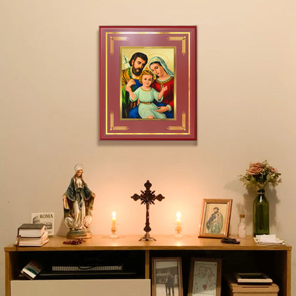 Holy Family | Sacred Wall Mount Photo Frame in 24K Gold Plated Foil