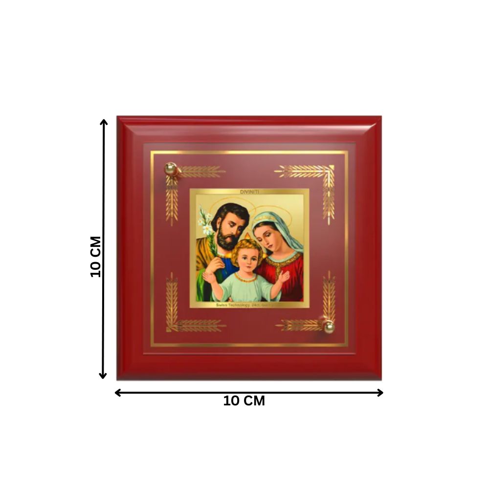 Holy Family | Symbol of Love, Unity & Grace Tabletop Frame in 24K Gold Plated Foil