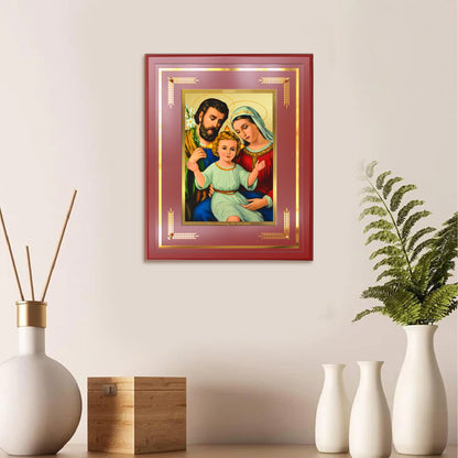 Holy Family | Sacred Wall Mount Photo Frame in 24K Gold Plated Foil