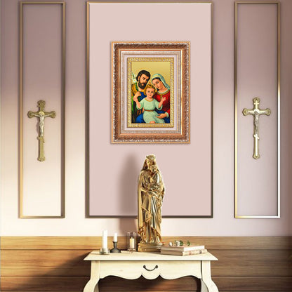 Holy Family | Sacred Wall Mount Photo Frame in 24K Gold Plated Foil