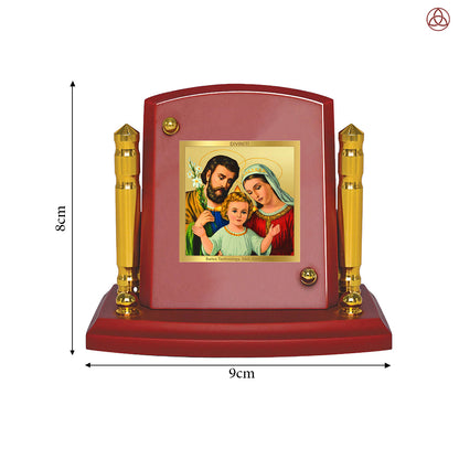 Holy Family | Sacred Symbol of Love, Faith & Unity Car Dashboard Frame in 24K Gold Plated Foil