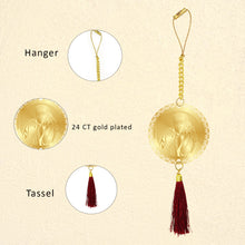 Load image into Gallery viewer, Diviniti 24K Gold Plated Double Sided Sai Baba &amp; Yantra Car Dangler
