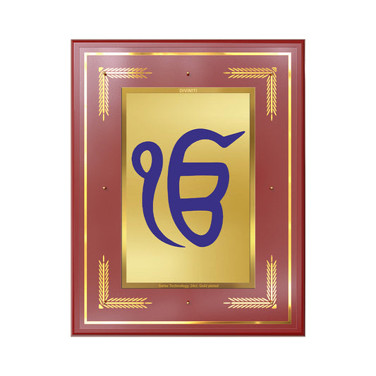 Ik Onkar | Sacred Sikh Symbol Wall Art Photo Frame in 24K Gold Plated Foil
