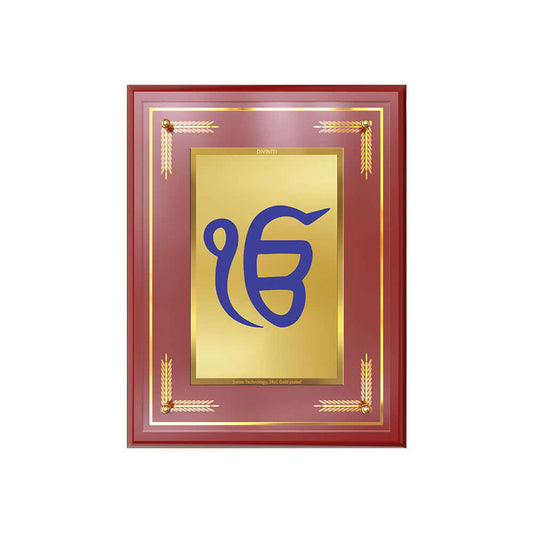 Ik Onkar | Sacred Sikh Symbol Wall and Tabletop Photo Frame in 24K Gold Plated Foil