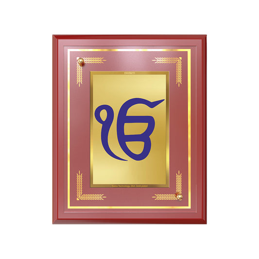 Ik Onkar | Sacred Sikh Symbol Wall and Tabletop Photo Frame in 24K Gold Plated Foil