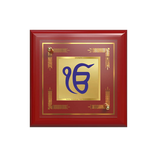 Ik Onkar | One Supreme Reality | Sacred Sikh Symbol For Tabletop Frame in 24K Gold Plated Foil