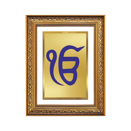 Ik Onkar | Sacred Sikh Symbol Wall Art Photo Frame in 24K Gold Plated Foil