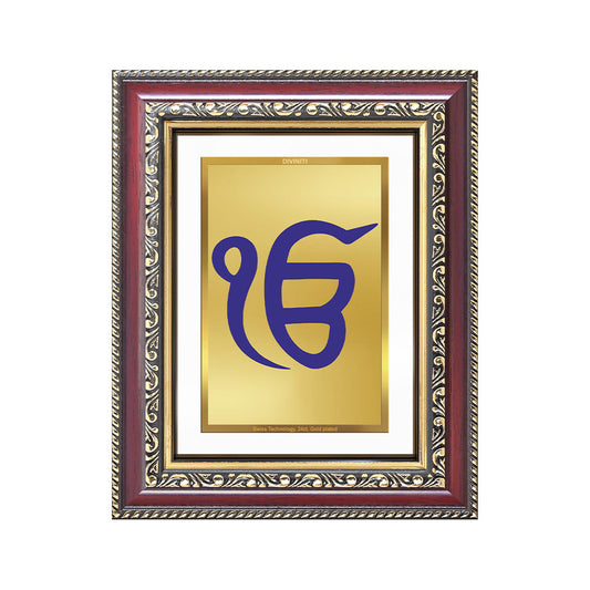 Ik Onkar | Sacred Sikh Symbol Wall and Tabletop Photo Frame in 24K Gold Plated Foil