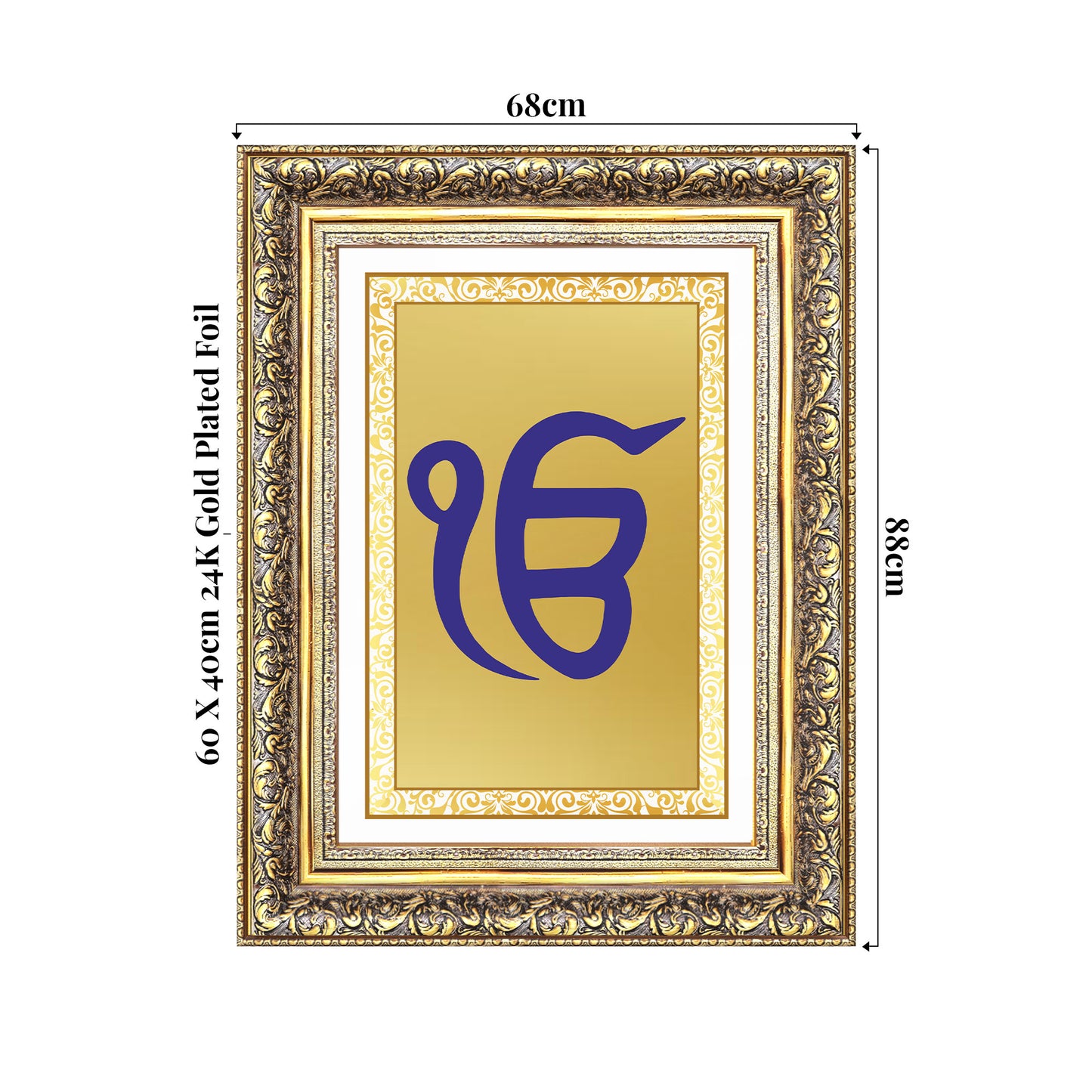Ik Onkar | Sacred Sikh Symbol Wall Art Photo Frame in 24K Gold Plated Foil