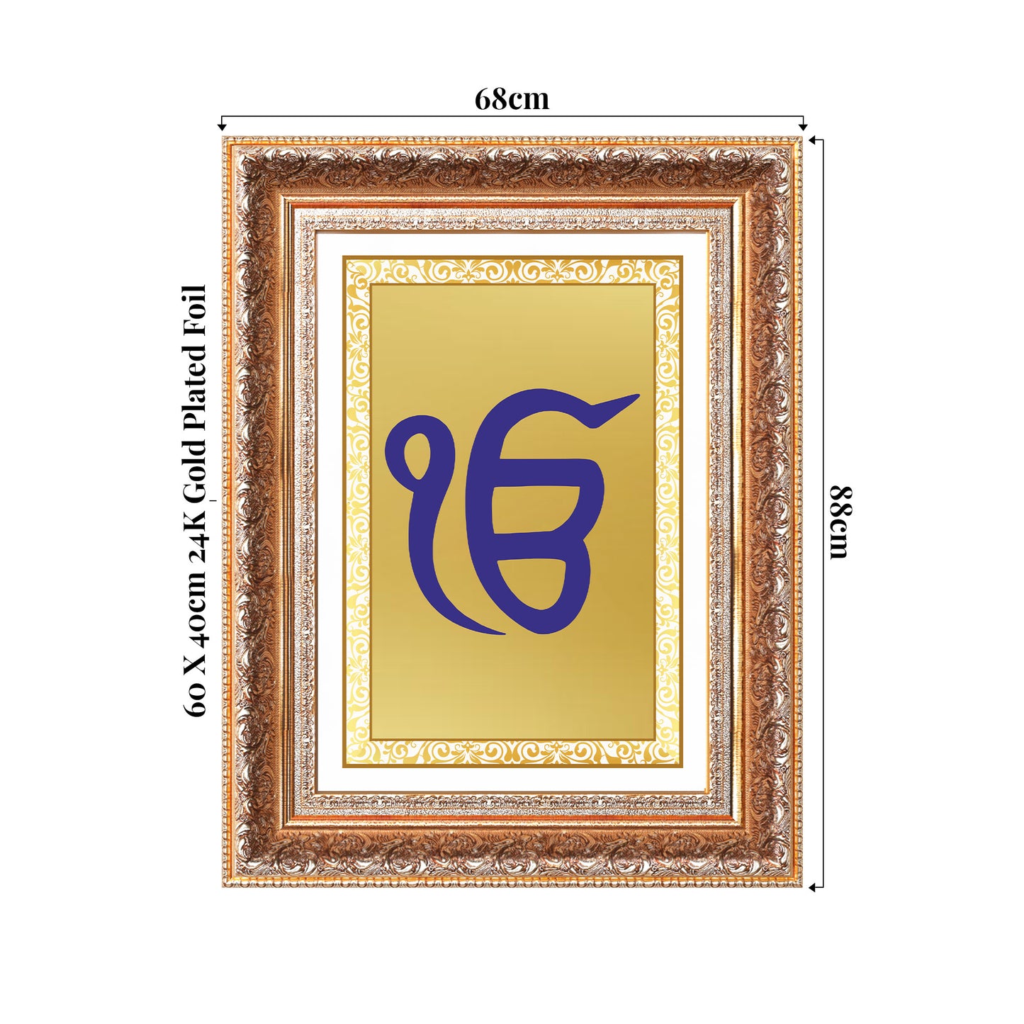 Ik Onkar | Sacred Sikh Symbol Wall Art Photo Frame in 24K Gold Plated Foil
