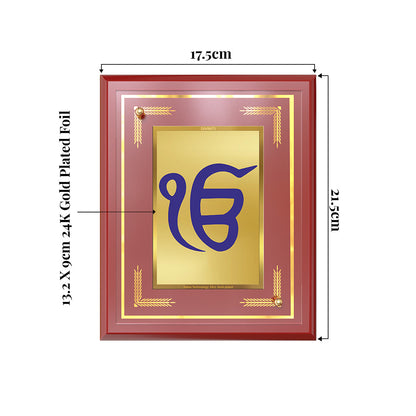 Ik Onkar | Sacred Sikh Symbol Wall and Tabletop Photo Frame in 24K Gold Plated Foil