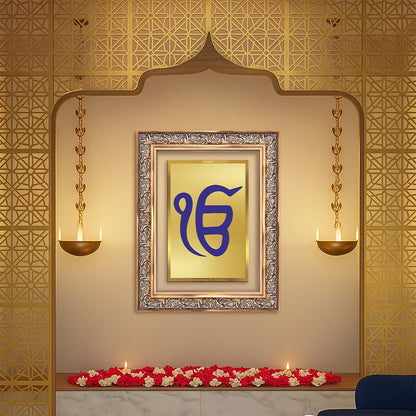 Ik Onkar | Sacred Sikh Symbol Wall Art Photo Frame in 24K Gold Plated Foil