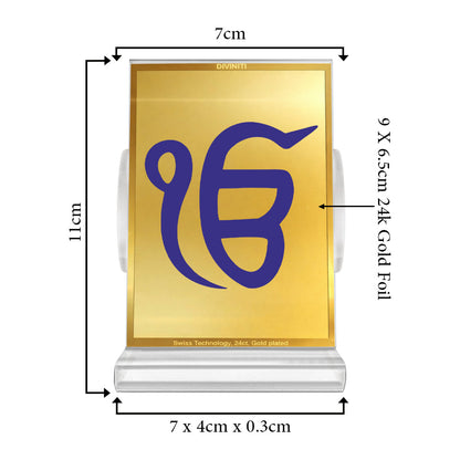 Divine Ik Onkar Symbolizing The Eternal Oneness of God in 24K Gold Plated Foil Frame For Spirituality