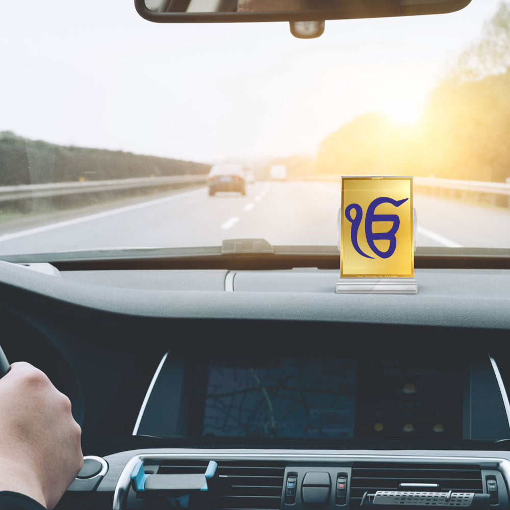 Divine Ik Onkar Symbolizing The Eternal Oneness of God in 24K Gold Plated Foil Frame For Spirituality