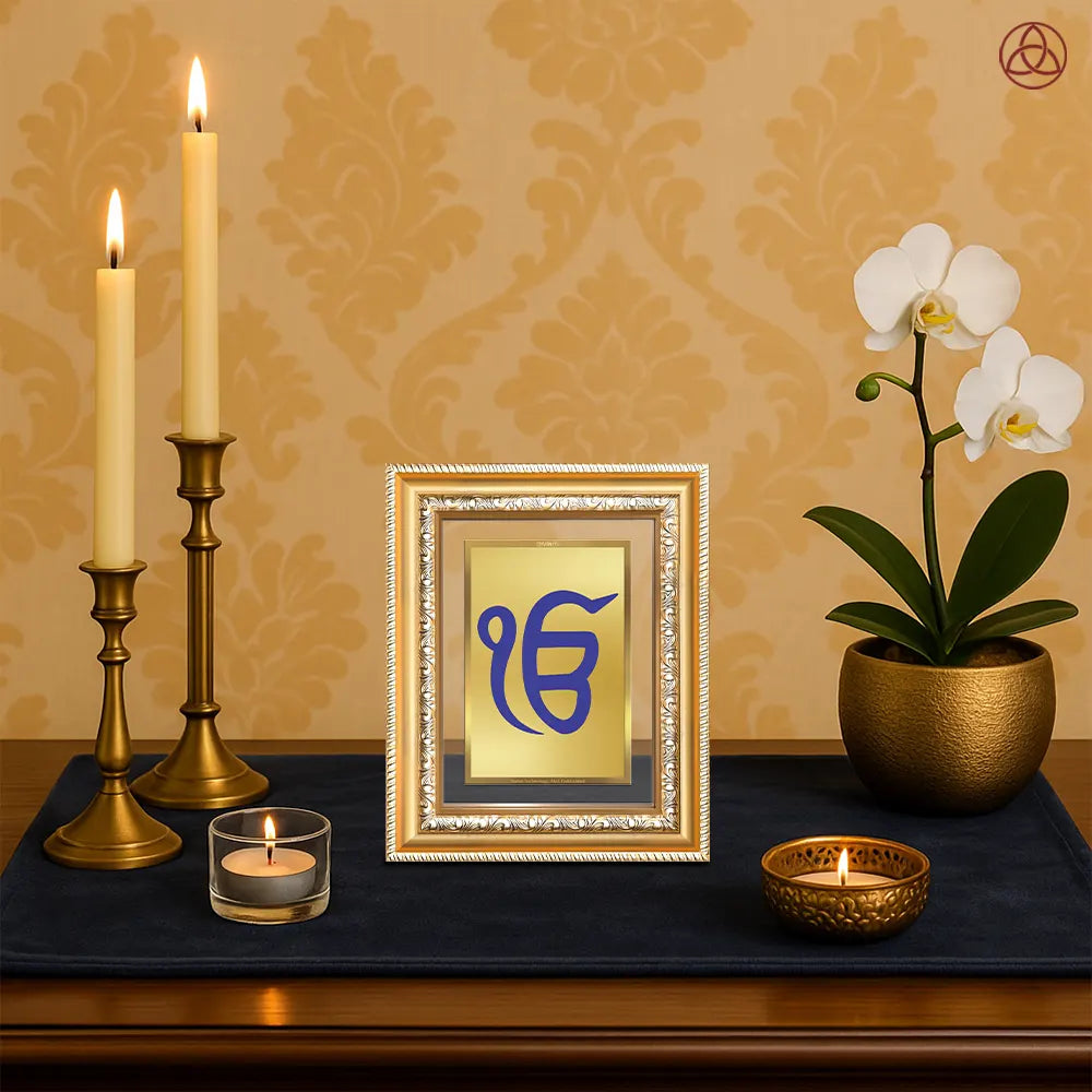 Ik Onkar | Sacred Wall & Tabletop Photo Frame in 24K Gold Plated Foil