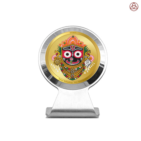 Jagannath | Divine Lord Jagannath Car Dashboard & Tabletop Photo Frame in 24K Gold Plated Foil
