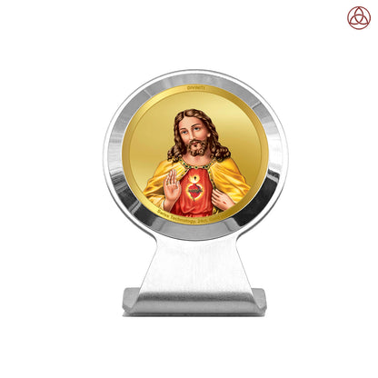 Jesus Christ | Divine Christian Car Dashboard & Tabletop Photo Frame in 24K Gold Plated Foil