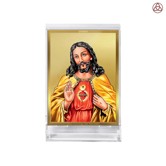 Jesus Christ | Symbol of Peace, Sacrifice & Redemption Car Dashboard Frame in 24K Gold Plated Foil "