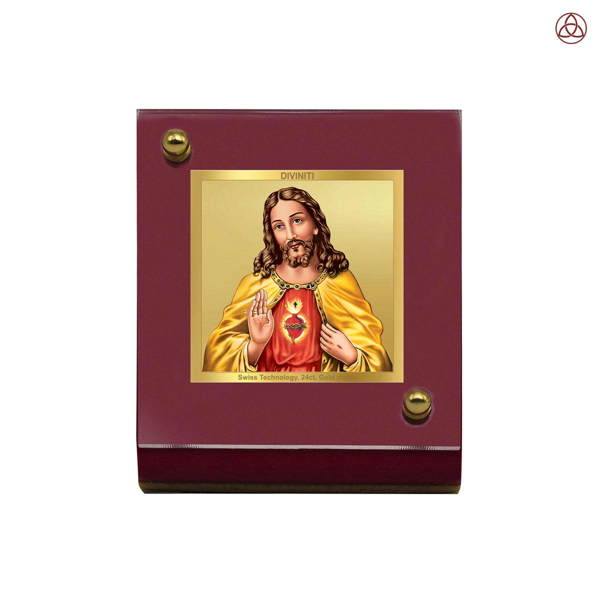 Jesus Christ | Divine Christian Car Dashboard & Tabletop Photo Frame in 24K Gold Plated Foil