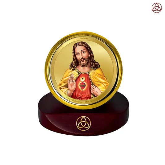 Jesus Christ | Symbol of Peace, Sacrifice & Redemption Car Dashboard Frame in 24K Gold Plated Foil