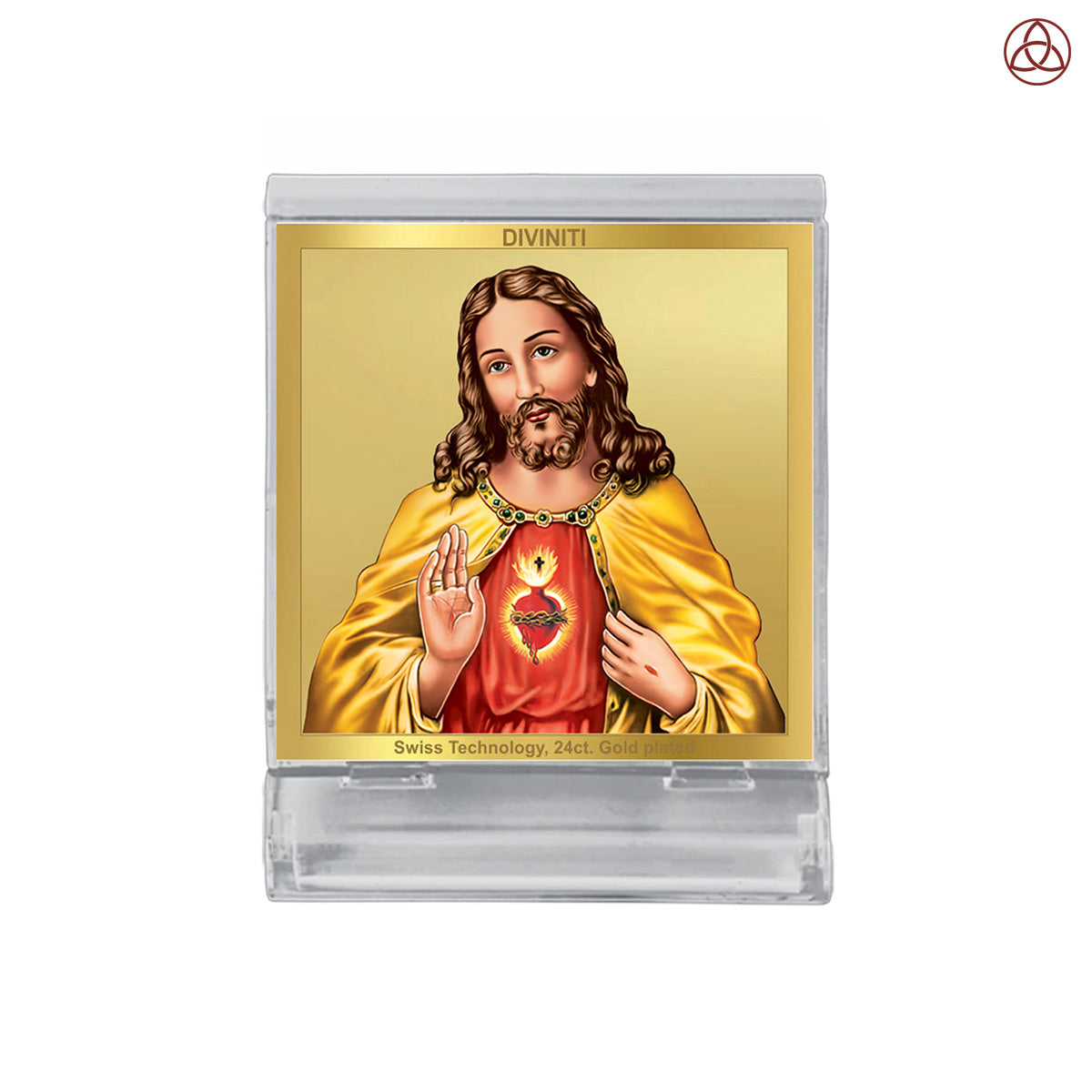 Jesus Christ | Divine Christian Car Dashboard & Tabletop Photo Frame in 24K Gold Plated Foil