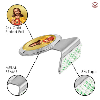 Jesus Christ | Divine Christian Car Dashboard & Tabletop Photo Frame in 24K Gold Plated Foil