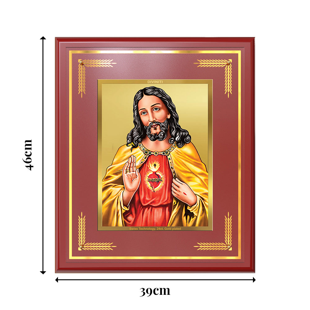 Jesus Christ | Sacred Wall Mount Photo Frame in 24K Gold Plated Foil
