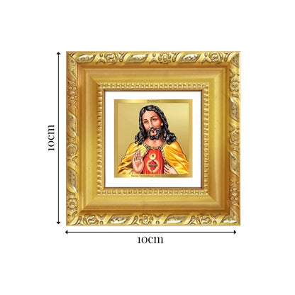 Diviniti Jesus Christ Tabletop Photo Frame in 24K Gold Plated Foil | Faith, Love & Divine Blessings | DG103S1A (10x10 CM)