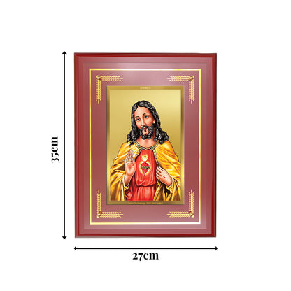 Diviniti Jesus Christ Wall Photo Frame in 24K Gold Plated Foil | Faith, Love & Divine Blessings