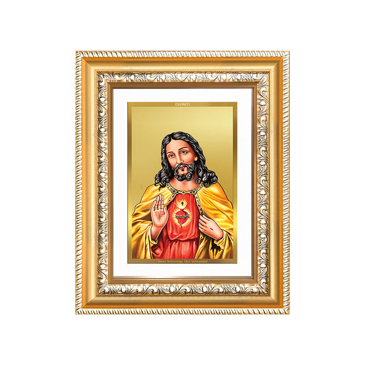 Jesus Christ Tabletop Photo Frame in 24K Gold Plated Foil