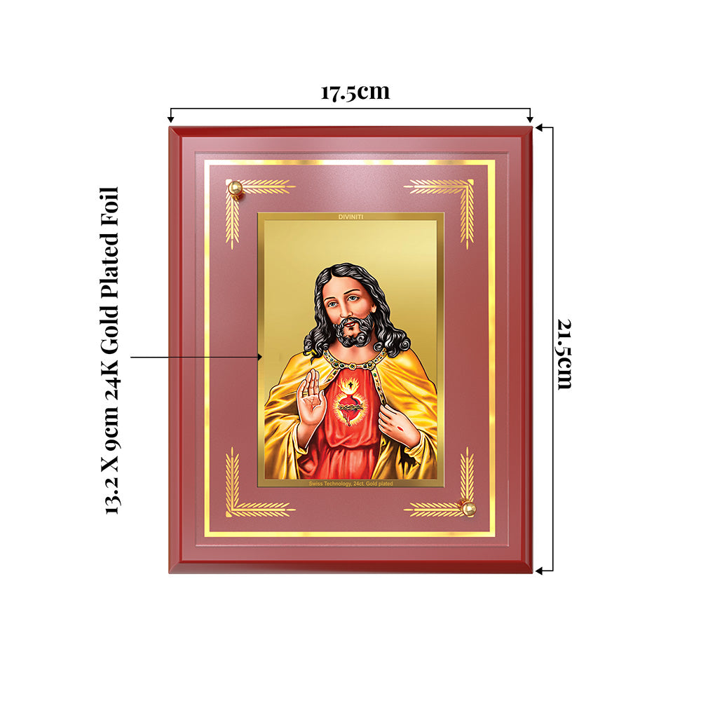 Jesus Christ | Sacred Wall and Tabletop Photo Frame in 24K Gold Plated Foil
