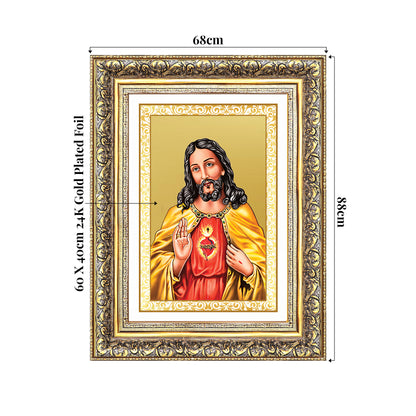 Jesus Christ | Sacred Wall Mount Photo Frame in 24K Gold Plated Foil