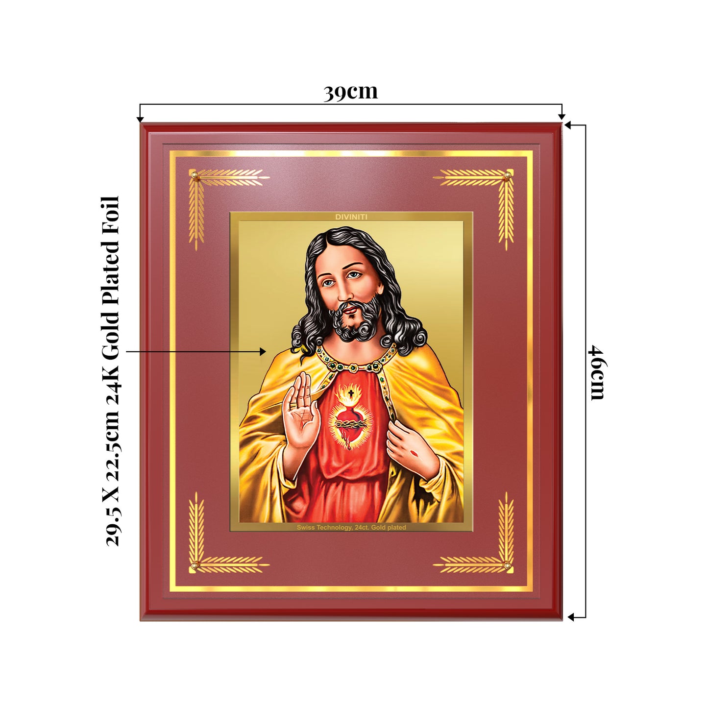 Jesus Christ | Sacred Wall Mount Photo Frame in 24K Gold Plated Foil
