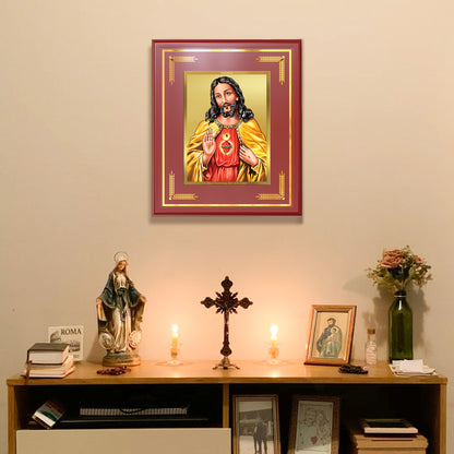Jesus Christ | Sacred Wall Mount Photo Frame in 24K Gold Plated Foil