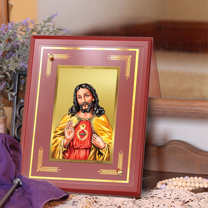 Jesus Christ | Sacred Wall and Tabletop Photo Frame in 24K Gold Plated Foil