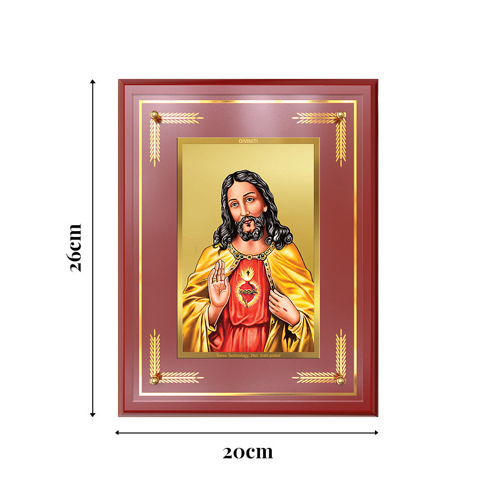 Jesus Christ | Divine Portrait of Lord Jesus Wall & Tabletop Photo Frame in 24K Gold Plated Foil