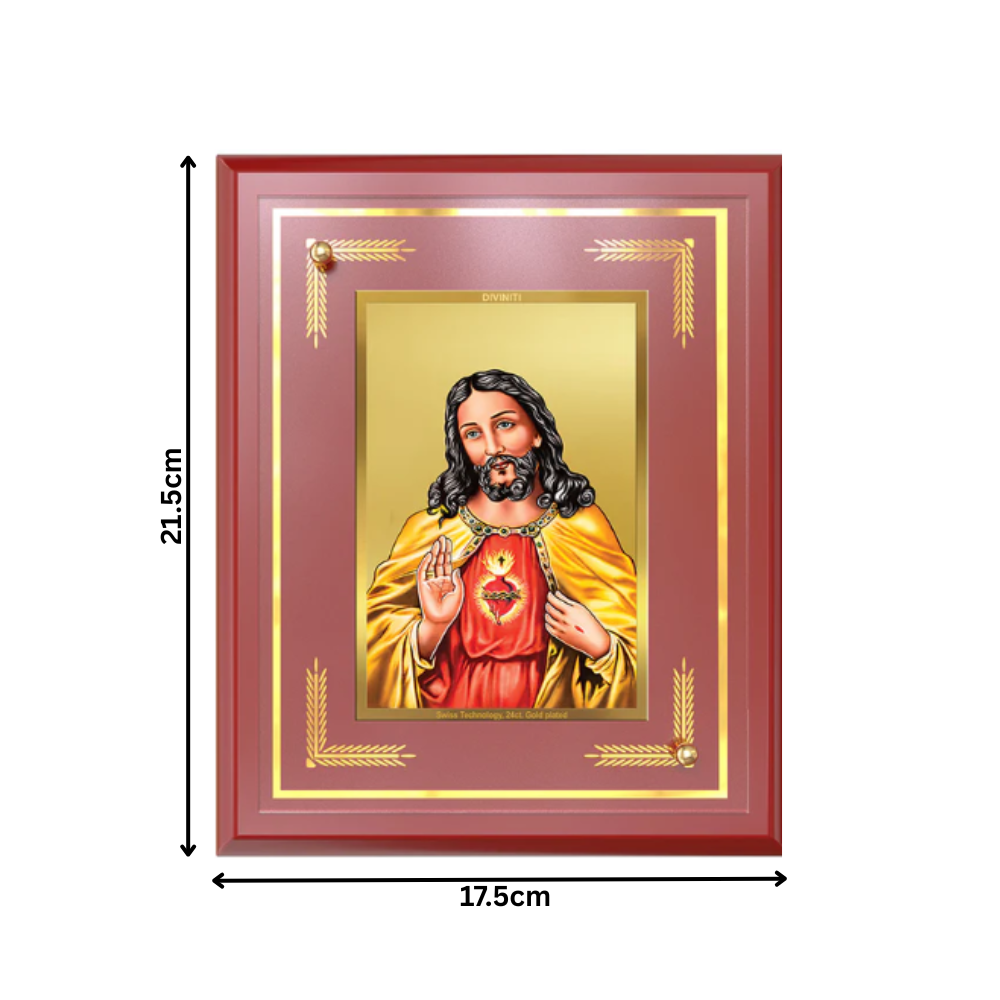 Jesus Christ | Sacred Wall and Tabletop Photo Frame in 24K Gold Plated Foil
