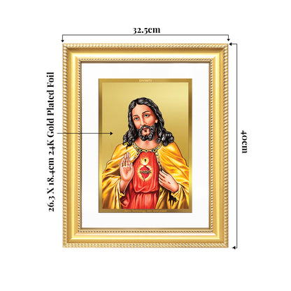 Jesus Christ | Sacred Wall Mount Photo Frame in 24K Gold Plated Foil