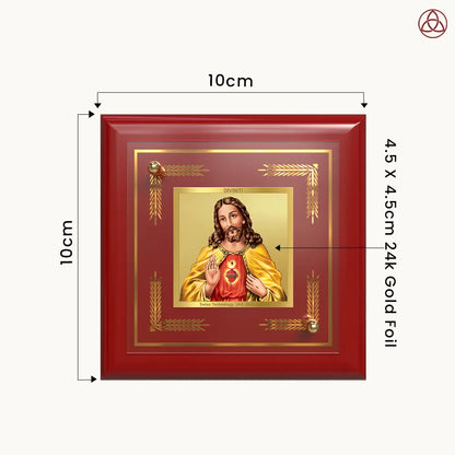 Jesus Christ | Symbol of Peace, Sacrifice & Redemption Tabletop Frame in 24K Gold Plated Foil "