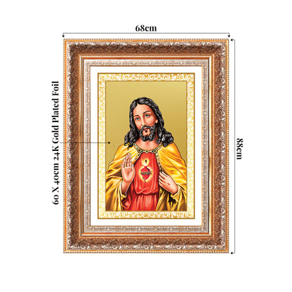 Jesus Christ | Sacred Wall Mount Photo Frame in 24K Gold Plated Foil